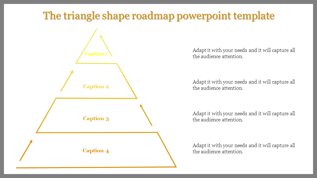 roadmap powerpoint template-The triangle shape roadmap powerpoint template-Yellow
